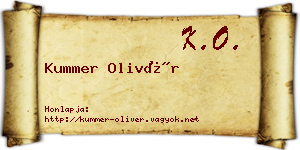 Kummer Olivér névjegykártya