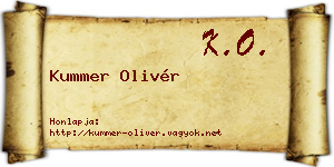 Kummer Olivér névjegykártya